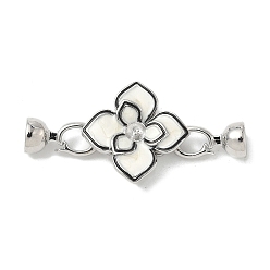 Платина Застежки-застежки из латуни с эмалью, без кадмия, без никеля и без свинца, цветок, платина, 43 мм