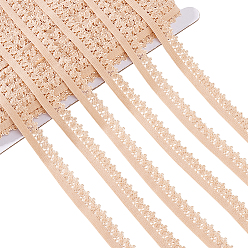 Белый Навахо 50м полиэстеровая эластичная кружевная лента, эластичная отделка с цветочной окантовкой пико, для пошива одежды, навахо белый, 1/2~5/8 дюйм (13~15 мм)