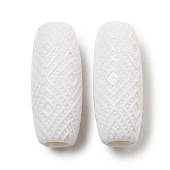 Белый Непрозрачный акрил европейского бисера, бусины с большим отверстием, баррель, белые, 30x12.5 мм, отверстие : 6 мм, Около 205 шт / 500 г