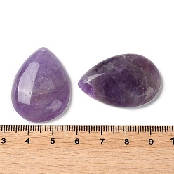 Amethyst Natural Amethyst Pendants, Teardrop Charms, 35.5x25x8.5mm, Hole: 1mm