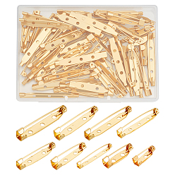 Золотой 90 шт. 9 стили железные булавки сзади, броши настройки базовых, золотые, 15.5~45.5 мм, 10 шт / стиль