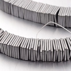 с Покрытием Серебра Гальванизировать немагнитных синтетический гематит нитей бисера, матовые, квадратные бусины хейши, тонкие кусочки бусинок, со серебряным покрытием, 8x8x1 мм, отверстие : 1 мм, около 390 шт / нитка, 15.7 дюйм