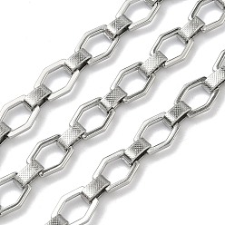Нержавеющая Сталь Цвет Ручная работа 304 цепочки из нержавеющей стали с восьмиугольными звеньями, несварные, с катушкой, цвет нержавеющей стали, ссылка: 11.5x9x1.5мм и 8x3.5x4.5мм