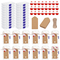 Красный 30шт. пластиковые поплавки в форме шара для рыбы, с полипропиленовым пластиком 10 сетчатые коробки для хранения бусин, 20джутовый шпагат, 30шт. ценники из крафт-бумаги для демонстрации ювелирных изделий, красные, 28 мм