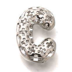 Letter C Латунные подвески, подвески с полыми буквами, стойки покрытие, долговечный, без кадмия и без свинца, буква С, 21x14x6.5 мм, отверстие : 5x2.7 мм