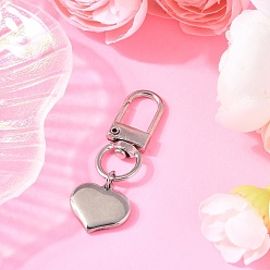 Другие 304 брелки из нержавеющей стали, сердце, с цинкового сплава, платина, 50.5 мм