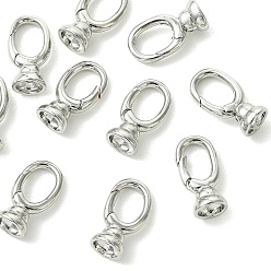 Platinum SHEGRACE Brass Fold Over Clasps, Cadmium Free & Lead Free & Nickel Free, Platinum, 14x7.5x6mm, Hole: 7x4.5mm