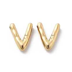 Letter V 304 подвески из нержавеющей стали, реальный 14 k позолоченный, ионное покрытие (ip), шарм-буква, Буква V, 18.5x14.5x4.5 мм, отверстие : 2 мм