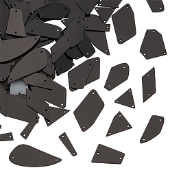 Черный 180шт 10 стиль пришивные зеркальные стразы, акриловые детали смешанной формы, с отверстиями для костюма вечерние платья одежда свадебное платье украшение, чёрные, 5.5~24x14.5~37x1.5 мм, отверстие : 1 мм, 18 шт / стиль