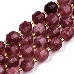 Индийский Красный Бусы из натурального доломита, граненые, окрашенные, круглые, Индийская красная, 10.5x9.5 мм, отверстие : 1.2 мм, около 31 шт / нитка, 15.04 дюйм ~ 15.35 дюйм (38.2 см ~ 39 см)