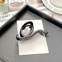 Черный Алмаз Пластиковые зажимы когтя волос, со стразами, чёрные, черный алмаз, 110x50 мм