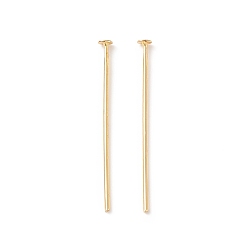 Настоящее золото 18K Латунные шпильки с плоской головкой, долговечный, без кадмия и без свинца, реальный 18 k позолоченный, 20~21 мм, Руководитель: 1.8 mm, штифты : 0.6 мм, 22 датчик