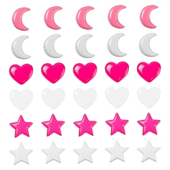 Pink 6 шт. 6 окрашенные распылением латунные бусины и подвески для изготовления ювелирных изделий, сердце, звезда и луна, розовые, 8.5~10x8~10x5.5~6 мм, отверстие : 2~2.3 мм, 1 шт / стиль