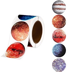 (52) Непрозрачная лаванда Клейкие этикетки для рулонов, для конвертов, пузырчатые рассылки и пакеты, планета, разноцветные, 25 мм, 500шт / рулон