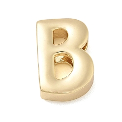Letter B Прелести латунных слайд, без кадмия и без свинца, реальный 18 k позолоченный, В письме, 18x12x6.5 мм, отверстие : 8x3.5 мм
