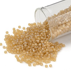 (162F) Transparent AB Frost Light Topaz TOHO Round Seed Beads, Japanese Seed Beads, (162F) Transparent AB Frost Light Topaz, 11/0, 2.2mm, Hole: 0.8mm, about 5555pcs/50g