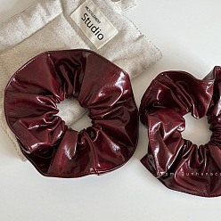 Темно-Красный Резинки для волос из искусственной кожи, резинки для волос/резинки для волос аксессуары для женщин и девочек, Держатель конского хвоста, темно-красный, 130 мм