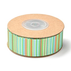 Lime Polyester Ribbon, Vertical Grain Pattern, for Gifts Wrapping Party Decorating, Lime, 7/8 inch(23mm), about 10.9yards(10m)/roll