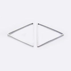Silver Brass Linking Rings, Plated, Triangle, Silver Color Plated, 13x15x1mm, Inner Diameter: 11x12mm