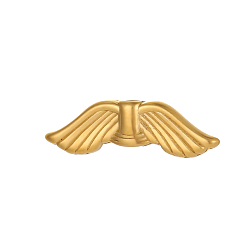 Настоящее золото 18K Крыло 304 бусины из нержавеющей стали, ионное покрытие (ip), реальный 18 k позолоченный, 7x21 мм