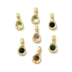 (52) Непрозрачная лаванда Подвески-капельки из латуни с микропаве из кубических цирконий, стойки покрытие, долговечный, без кадмия и без свинца, золотые, разноцветные, 12.5x6.5x4 мм, отверстие : 3.5x2.5 мм