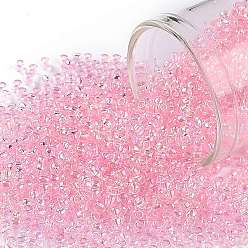 (171D) Dyed Pink Transparent Rainbow TOHO Round Seed Beads, Japanese Seed Beads, (171D) Dyed Pink Transparent Rainbow, 11/0, 2.2mm, Hole: 0.8mm, about 1110pcs/bottle, 10g/bottle