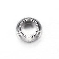 Stainless Steel Color Tarnish Resistant 201 Stainless Steel Beads, Ring, Stainless Steel Color, 5x2mm, Hole: 3mm