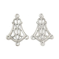 Нержавеющая Сталь Цвет Устойчивый к потускнению 304 нержавеющая сталь полые цветочные люстры компоненты ссылки, цвет нержавеющей стали, 20x13x0.5 мм, отверстие : 1 мм