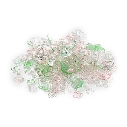 Темный Морско-зеленый Набор для поиска ювелирных изделий в стиле барокко своими руками, включая прозрачные акриловые подвески с градиентом и бусины, разнообразные, темно-зеленый, 9~40x10~33x3~12 мм, отверстие : 1~3 мм, 1111 шт / 500 г