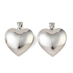 Нержавеющая Сталь Цвет 316 подвески из нержавеющей стали Locket, шарма сердца, с 304 защелкой из нержавеющей стали на поручнях, цвет нержавеющей стали, 36x34x12 мм, отверстие : 7.5x3.5 мм, внутренний диаметр: 27x26.5 мм