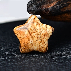 Пейзажный Джаспер Натуральная картина яшма звездная витрина украшения, для украшения рабочего стола домашнего офиса, 15x15 мм