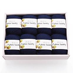 Полуночно-синий Мягкие ребенок вязания пряжа, с кашемиром, шерсть не электризуется волокна, темно-синий, 2 мм, о 50 г / рулон, 8 рулонов / коробке