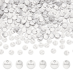 Нержавеющая Сталь Цвет 300 шт. 304 подвески из нержавеющей стали, падение удлинителя цепи, плоско-круглые, цвет нержавеющей стали, 7.5x0.8 мм, отверстие : 1 мм