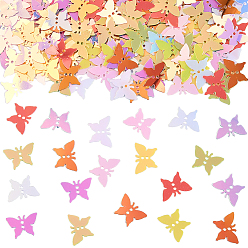 (52) Непрозрачная лаванда 80g 8 Цветные подвески из ПВХ, бабочка, градиент цвета, разноцветные, 12x17x0.3 мм, отверстие : 1.5 мм, 10 г / цвет