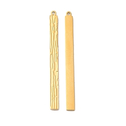 Настоящее золото 18K Ионное покрытие (ip) 316l подвески из хирургической нержавеющей стали, без никеля , прямоугольный шарм, , реальный 18 k позолоченный, 33x2.8x1 мм, отверстие : 1 мм