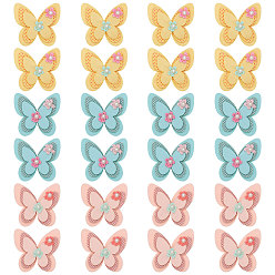 (52) Непрозрачная лаванда 24 шт. 3 цветные бабочки пришиваем на тканевые заплатки, швейные украшения, разноцветные, 54.5x59x11 мм, 8 шт / цвет