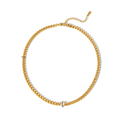 Сердце Ожерелья с подвесками из нержавеющей стали с прозрачным кубическим цирконием, настоящие позолоченные украшения 18k для женщин, сердце, 15.55 дюйм (39.5 см)