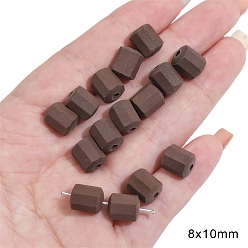 Column 5шт. фарфоровые бусины ручной работы, кокосового коричневый, колонка, 10x8 мм