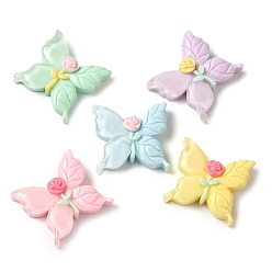 (52) Непрозрачная лаванда Непрозрачная смола декодирует кабошоны, бабочка, разноцветные, 19x20x6 мм