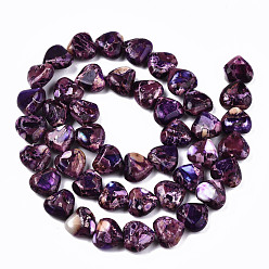 Medium Orchid Natural Imperial Jasper Beads Strands, Heart, Dyed, Medium Orchid, 9~10x10x5mm, Hole: 1.2mm, about 44~45pcs/strand, 15.55~15.94 inch(39.5~40.5cm)