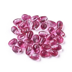 Камелия Прозрачные стеклянные амулеты, слеза, камелия, 9x6x6 мм, отверстие : 0.8 мм