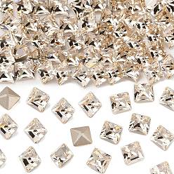 00520 Light Gold Quartz Фантазийные кристаллы preciosa® maxima, чешский хрусталь, 435 23 615 квадратный, срыв твердой мозговой оболочки, 00520 светло-золотистый кварц, 6x6 мм