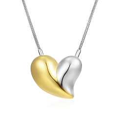 Couleur Dorée & Acier Inoxydable 304 pendentifs en acier inoxydable, cœur, or et acier inoxydable Couleur, 20.24 pouce (51.4 cm)