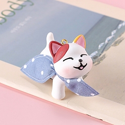 Красный Подвески из смолы, с золотым штифтом для глаз, собака с шарфом, красные, 42x54 мм