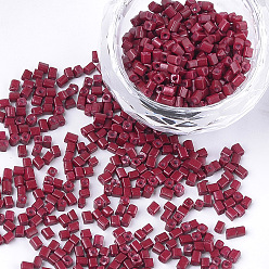 Коричневый Краски для выпечки стеклянные бусины, кубические, коричневые, 2~6x2x2 мм, отверстия: 0.8 мм, около 30000 шт / мешок