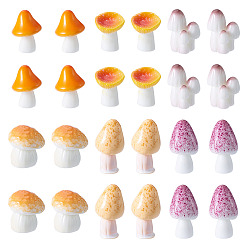 (52) Непрозрачная лаванда 30 шт. 6 стили грибная серия смоляные украшения для витрин, для украшения домашнего офиса, разноцветные, 13~23x12.5~14x13~23 мм, 5 шт / стиль