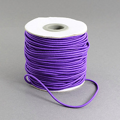 Indigo Round Elastic Cord, with Nylon Outside and Rubber Inside, Indigo, 1mm, about 109.36 yards(100m)/roll