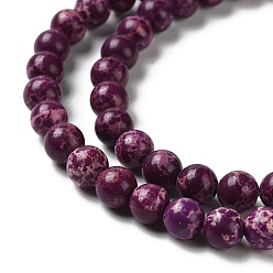 Purple Synthetic Imperial Jasper Dyed Beads Strands, Round, Purple, 6mm, Hole: 1.4mm, about 60~62pcs/strand, 14.72''~15.28''(37.4~38.8cm)