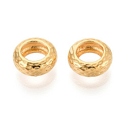 Настоящее золото 24K 925 стерлингового серебра европейских бисер, кольцо, большое отверстие шарик, реальный 24 k позолоченный, 7.5x3 мм, отверстие : 4.5 мм