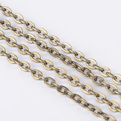 Antique Bronze Iron Cable Chains, Unwelded, with Spool, Flat Oval, Popular for Jewelry Making, Important Decoration, Lead Free & Nickel Free, Antique Bronze, 3x2x0.6mm, about 328.08 Feet(100m)/roll